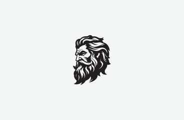 Zeus head logo design vector illustration