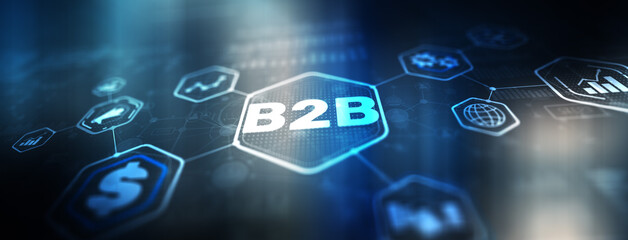 B2B Business Company Commerce Technology Marketing concept on abstract background