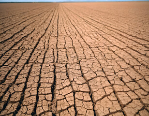 Drought-dried agricultural field.