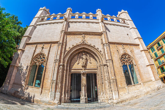 Front view of Llotja Llotja de Palma, Palma de Mallorca, Balearic islands, Spain
