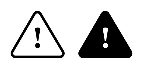 Attention Line Icon Set. Danger Caution or Alert Risk Warning Symbol in black and blue color. - obrazy, fototapety, plakaty
