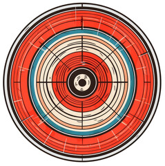 Shooting target sticker with colored circles
