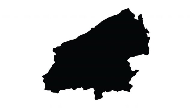 Animation forms a map of Zonguldak in Turkey