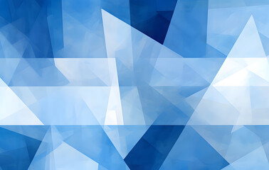 Abstract Geometric Blue Triangles.