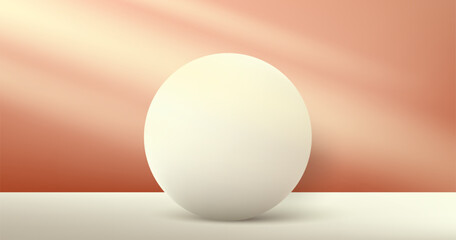 Realistic 3d circle frame product stage background. Abstract geometric frame. Empty product display presentation, round frame. Minimal scene. Product platform background. Vector illustration