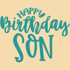 happy birthday son typography banner design, social media post
