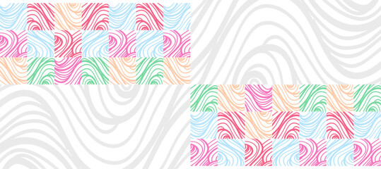 abstract colorful ocean wavy lines pattern design background