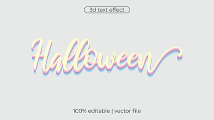 Halloween editable text effect 3d handwritten template style premium vector	
