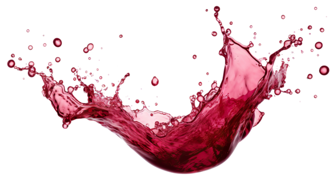 Delicious red wine splash, cut out