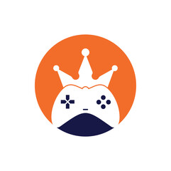 Game King Logo Icon Design. Gamepad king logo vector design illustration. Game Crown Joystick Icon Logo Template.