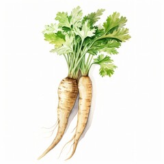 watercolor  parsley root
