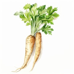 watercolor  parsley root
