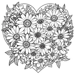 abstract floral heart