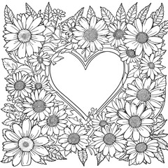 heart with flowers