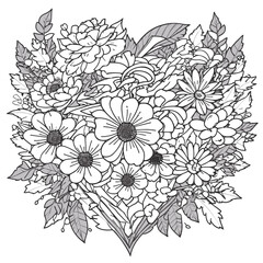 Fototapeta premium floral heart pattern