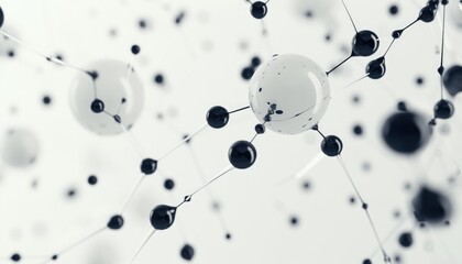 Abstract white and black molecules background, chemical compounds for pharmacy or medicine theme backdrop