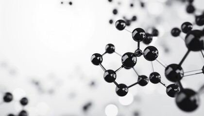 Abstract white and black molecules background, chemical compounds for pharmacy or medicine theme backdrop