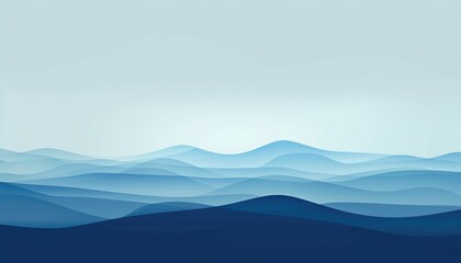 Abstract light blue mountains landscape 