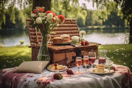 Romantisches Picknick in der freien Natur