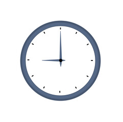 Clock icon in flat style, timer on white background. Business watch. Vector