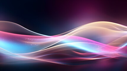 A fantastic wallpaper with neon wave lines and bokeh lights Illustration generative AI
