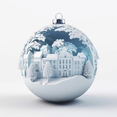 Frosty Cityscape Christmas Ornament