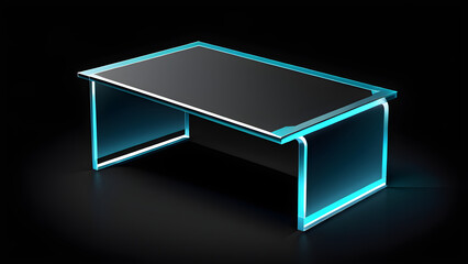 desk icon 3d isolated on black background