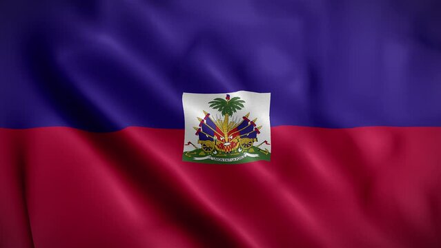 Haiti waving flag, Flag of Haiti Animation, Haitian Flag Closeup, 4k Haitian Flag Waving Animation