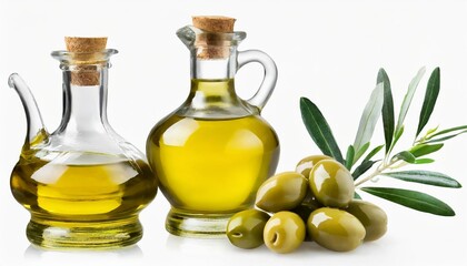 set of olive oil and olives transparent isolated on white background cutout png file artwork graphic design