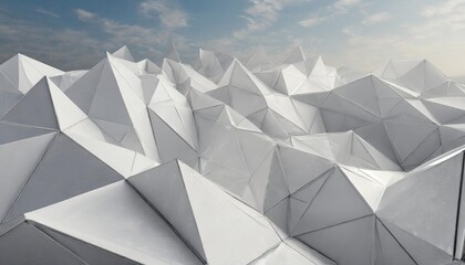abstract white background made of triangles 3d rendering