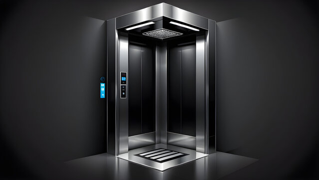 elevator 3d icon clipart isolated on a black background