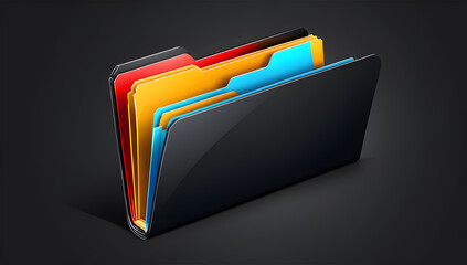 folder clipart isolated on a black background. folder with documents