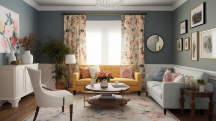 Grandmillennial Style Living Room with Vintage Charm