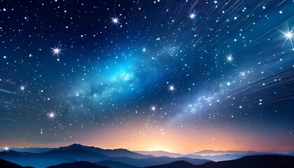 Fototapeta premium detailed realistic night starry blue sky cosmos concept galaxy explosion stars in space abstract astronomy beauty pattern congratulations or invitation background vector illustration