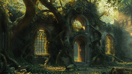 Envision a vine wrapping around an abandoned ruin, claiming it back to nature. 