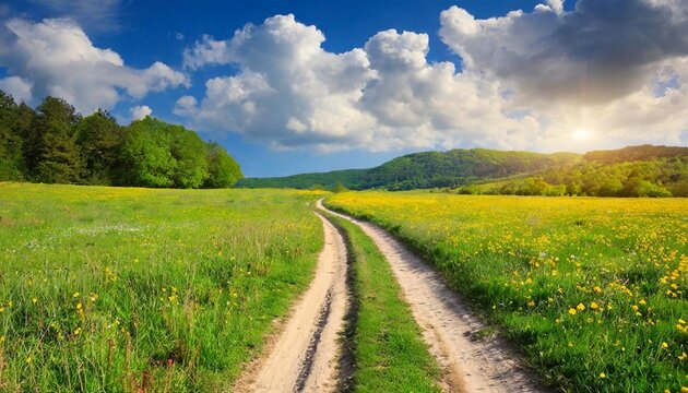 rut road across meadow