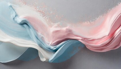 abstract pastel pink and blue color paint with pastel gray background fluid composition with copy...