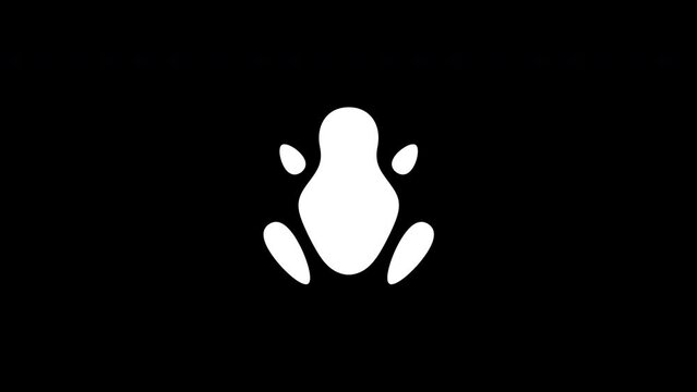 Abstract frog graphic animation. Alpha channel. Simple toad on transparent background motion design. 4K resolution