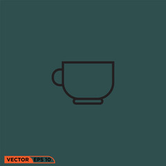 Coffee glass icon design vector graphic of template, sign and symbol, line style