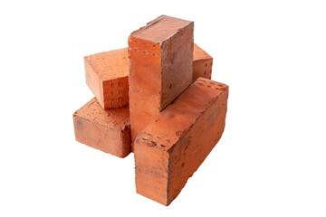 solid fireproof clay brick used for the construction of fireplaces and stoves, on an isolated white background