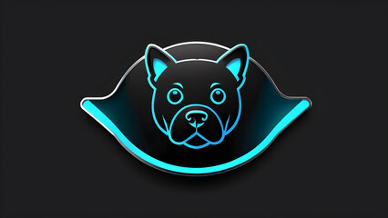 dog pet-friendly icon 3d clipart isolated on a black background