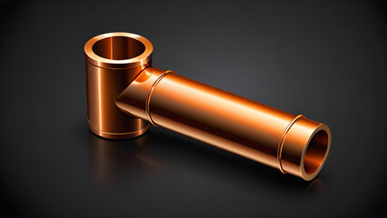  pipe 3d icon clipart isolated on a black background 
