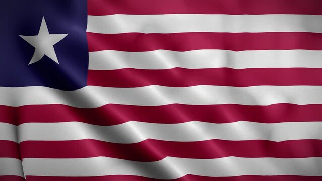 Liberia waving flag, Flag of Liberia Animation, Liberian Flag Closeup, 4k Liberian Flag Waving Animation