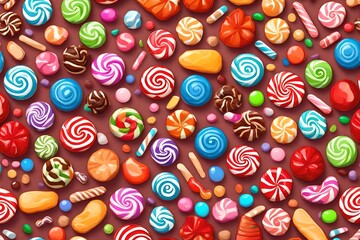 Naklejka premium some different candies gainst different background. 