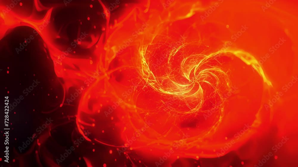 Poster ethereal movements and shapes emerge from the blazing flames as the fire dancers weave their way thr