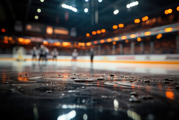 Drops of water in the hockey arena