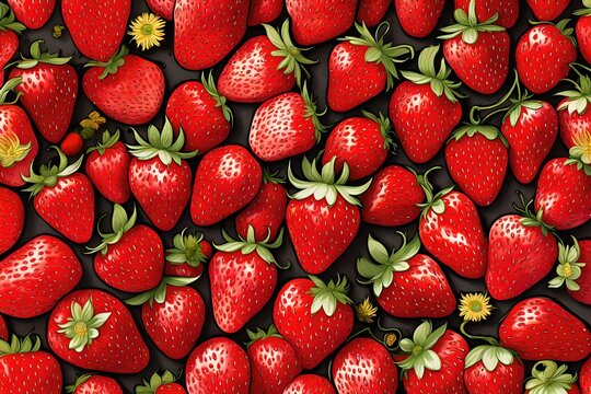 Imagine a garden scene with plump, ripe strawberries, their bright and red color symbolizing the sweetness of summer
