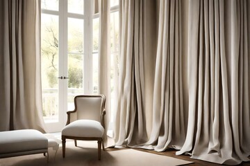Linen drapes, a timeless classic for any room. 