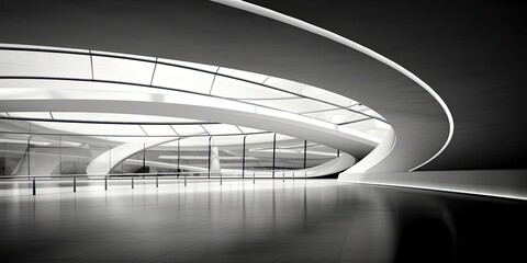 Abstract black and white background showing modern architecture interior.