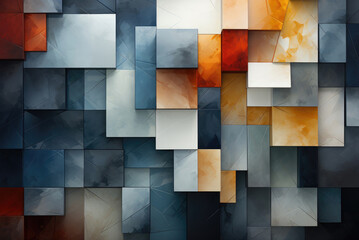 Blue and orange geometric abstract background for presentation